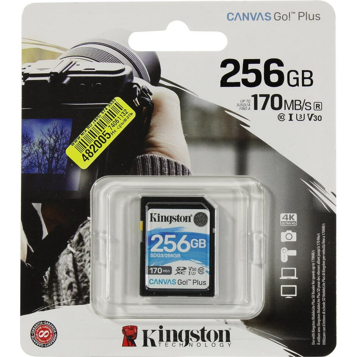 SD карта Kingston Canvas Go! Plus SDG3/256GB