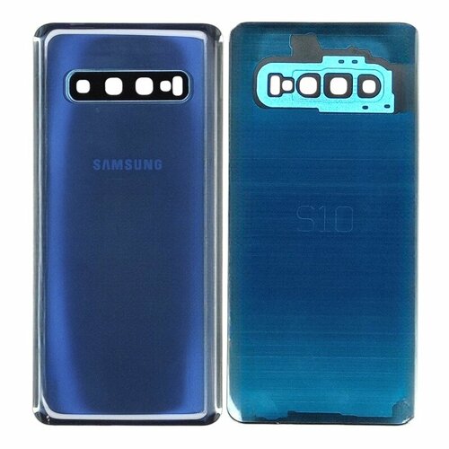 Задняя крышка панель со стеклом камеры для Samsung Galaxy S10 G973 (синий)