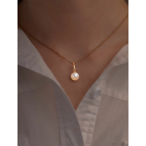 Подвеска Argentum, серебро, 925 проба, золочение, жемчуг, размер 2.5 см., золотистый