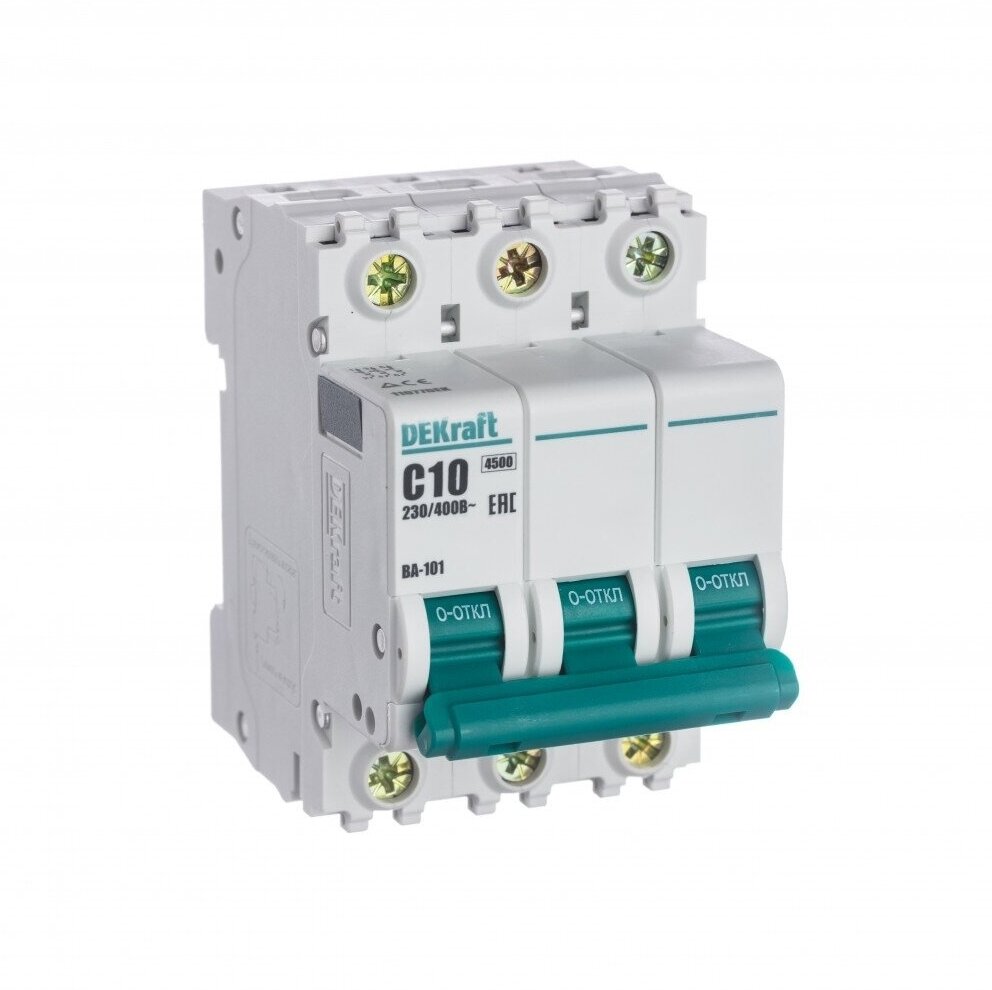 Выключатель автоматический ВА 101-3Р-010А-С DEKraft/11077
