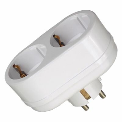 Разветвитель-переходник для розетки TOKER 2T2 16А 220В с заземлением