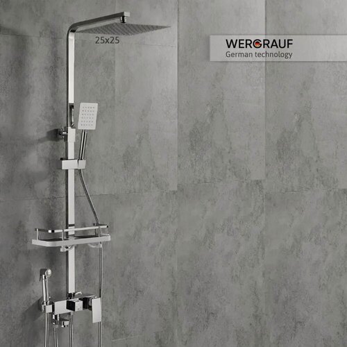 Изображение товара Душевая система Wergrauf 4S-25CH с тропическим душем цвет хром