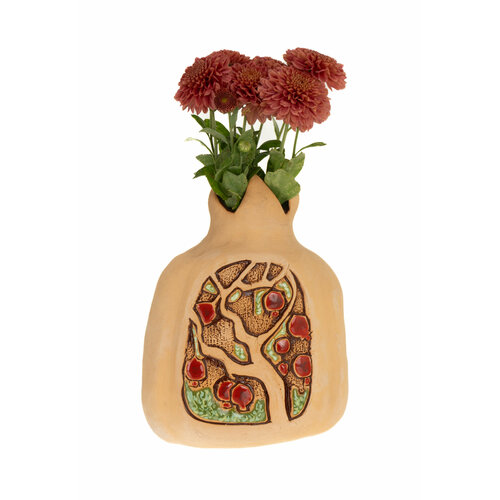 Дерево с гранатами ваза плоская керамика 1588₽