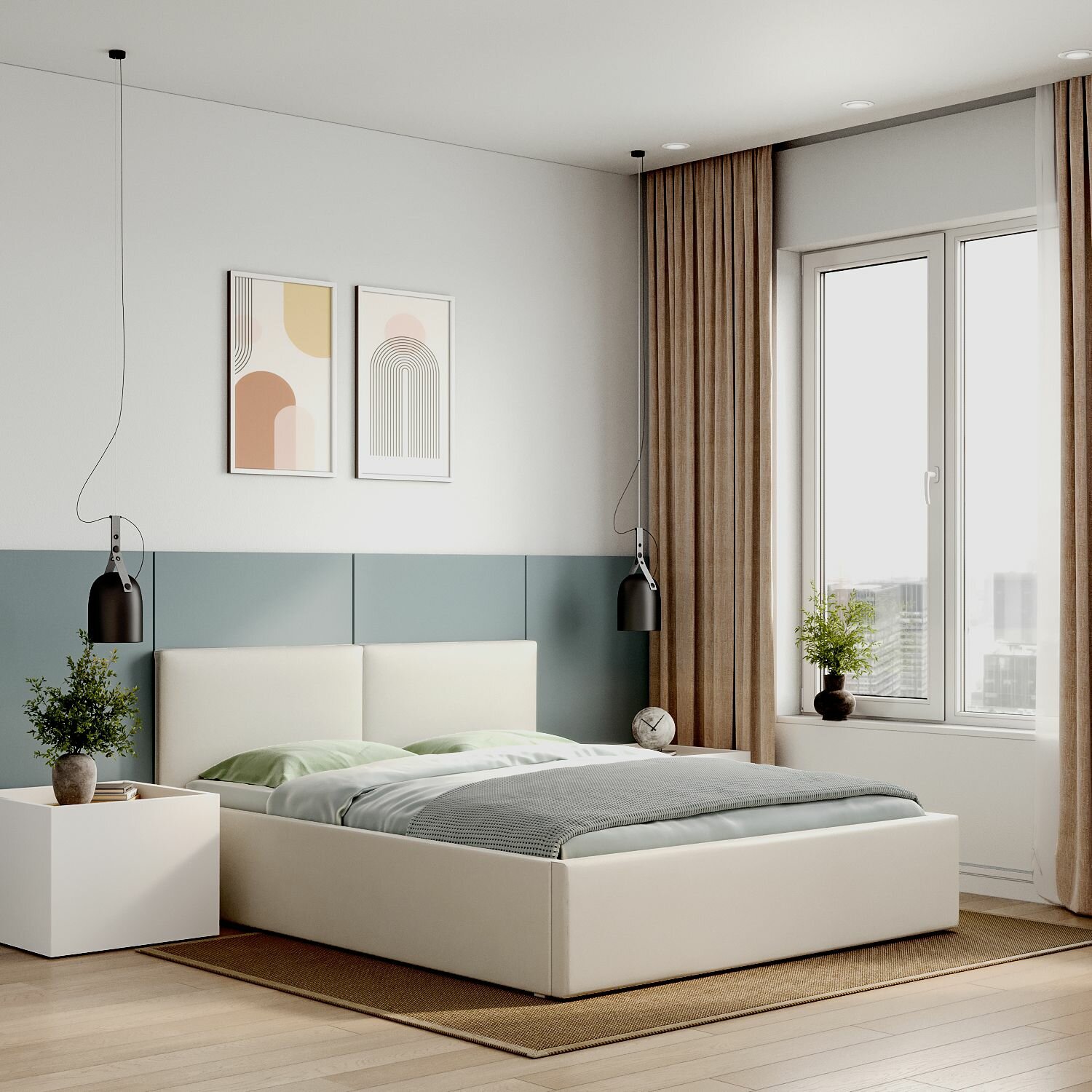 Кровать Остин 160х200 двуспальная с ортопедическим основанием, белая