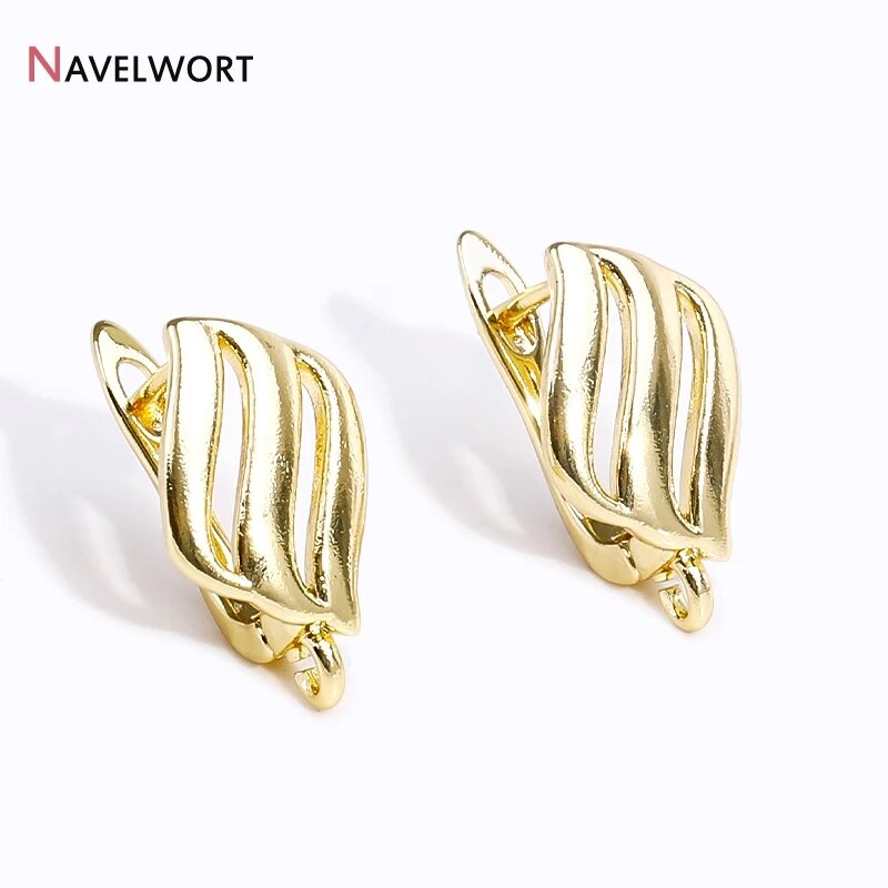 Золотые клипсы Navelwort, 18K Gold Plated