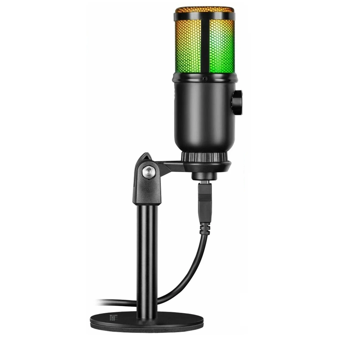 Микрофон Defender Glow GMC 400, игровой, стрим, подсветка, USB, чёрный