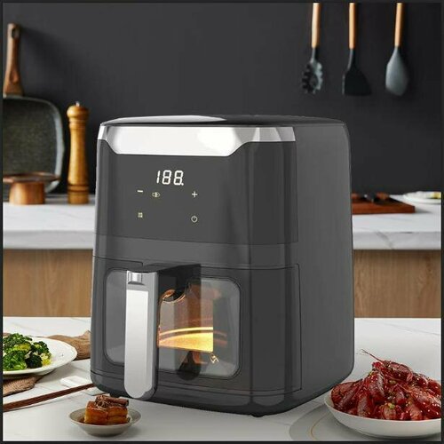 Аэрогриль электрический аэрогриль с сенсорным управлением 8 программ черный 713400₽