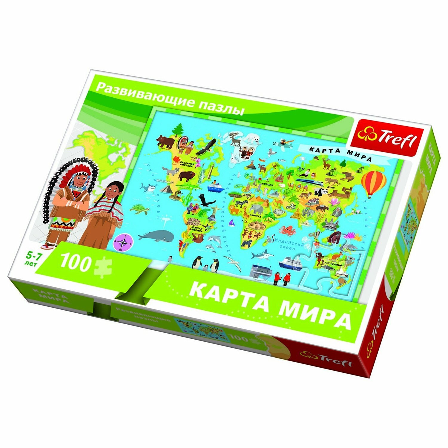 Пазл Trefl Карта мира, 100 дет. 15527