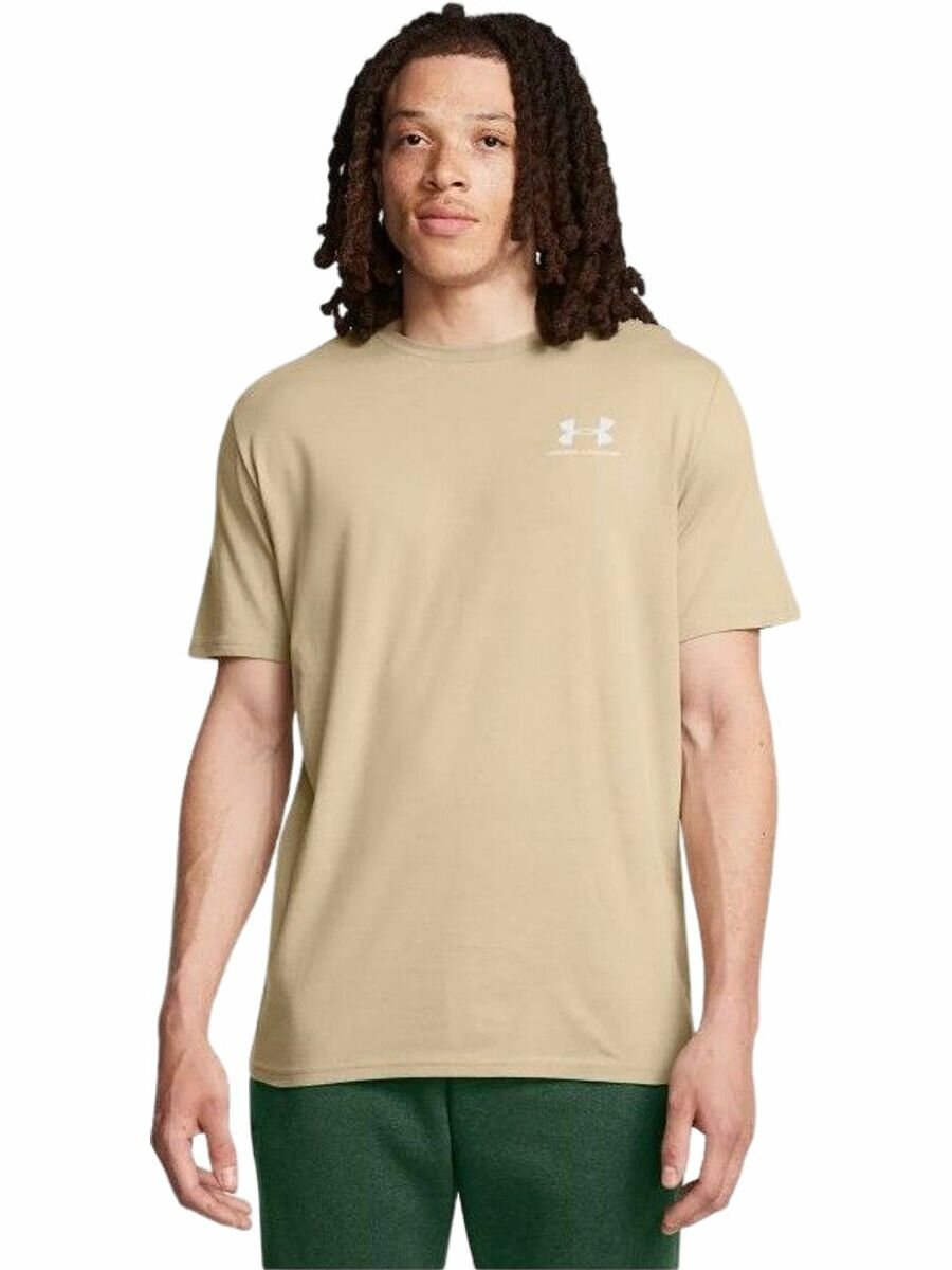 Футболка спортивная Under Armour Sportstyle Left Chest Logo SS, 1 шт., размер MD, бежевый