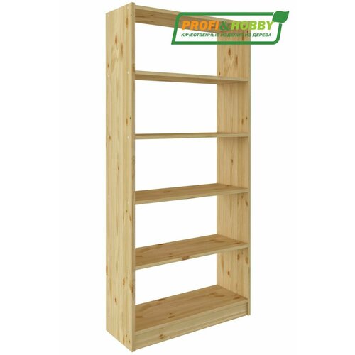фото Стеллаж деревянный 6 полок, 80х30х175 см сосна без покраски, profi&hobby profi & hobby