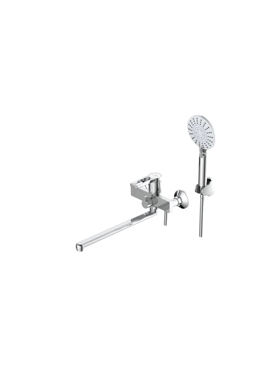 Смеситель Diadonna, для ванны, с душем, латунь, однорычажный, гибкий шланг 1500мм — фото 1