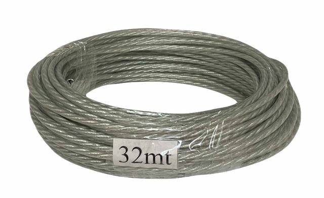 Трос тента (пломбировочный) TIR 32м D 5.5mm (метал. в оболочке ПВХ)