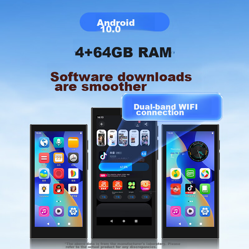 Картинки Цифровой плеер Rui Zu Z90 MP3/MP4 Music Player, WiFi, 4+64GB RAM, Android 10.0, MP5, Bluetooth, 4" Touchscreen, black