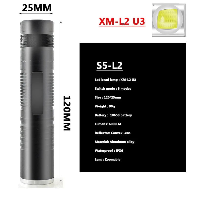 Фонарь Litwod S5 4000 люмен, L2