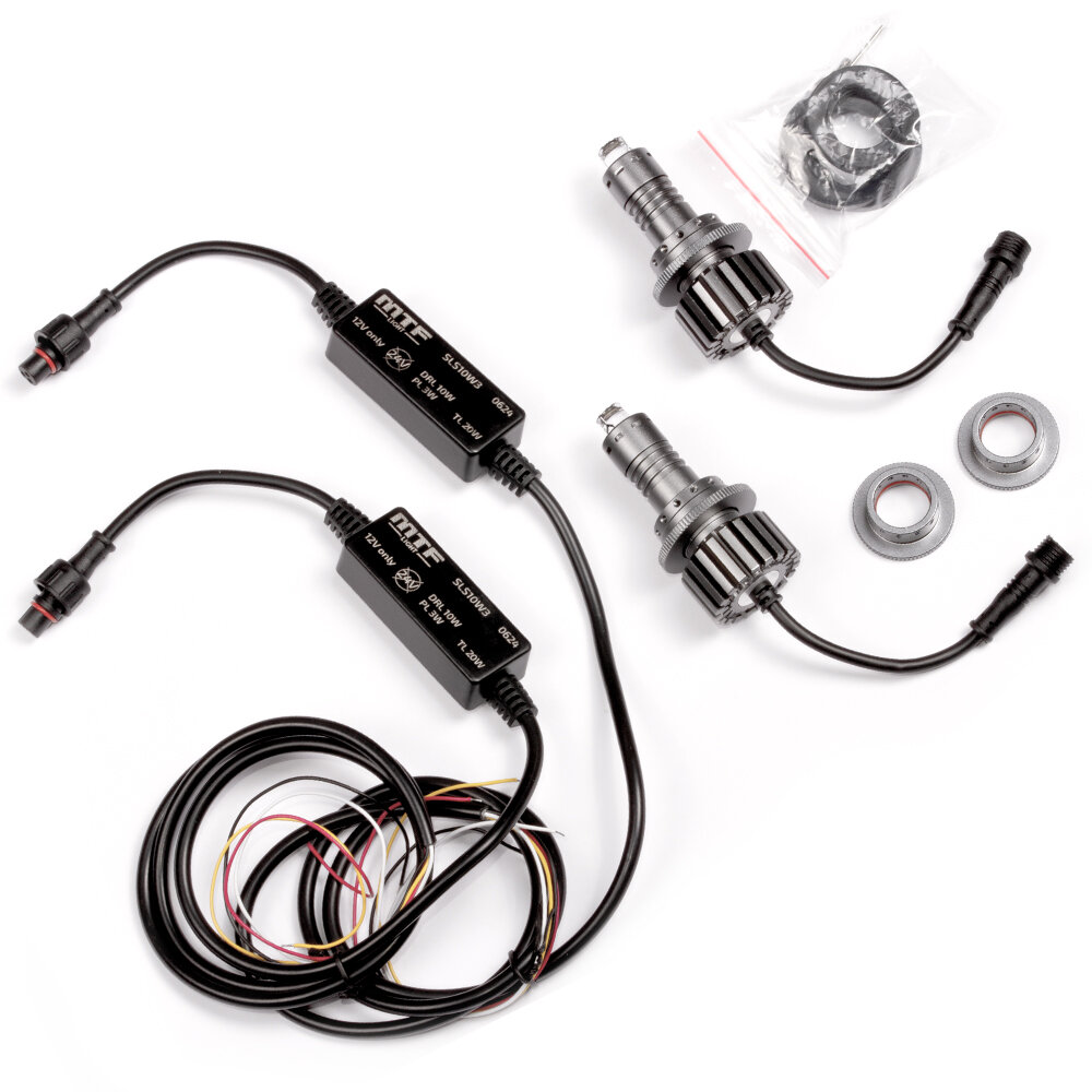 Штатные ДХО MTF light Version 2.0 3X1 W21W(7440/WY21W)/P21W(PY21W) с функцией поворотника и габаритов (2 лампы) — фото 1