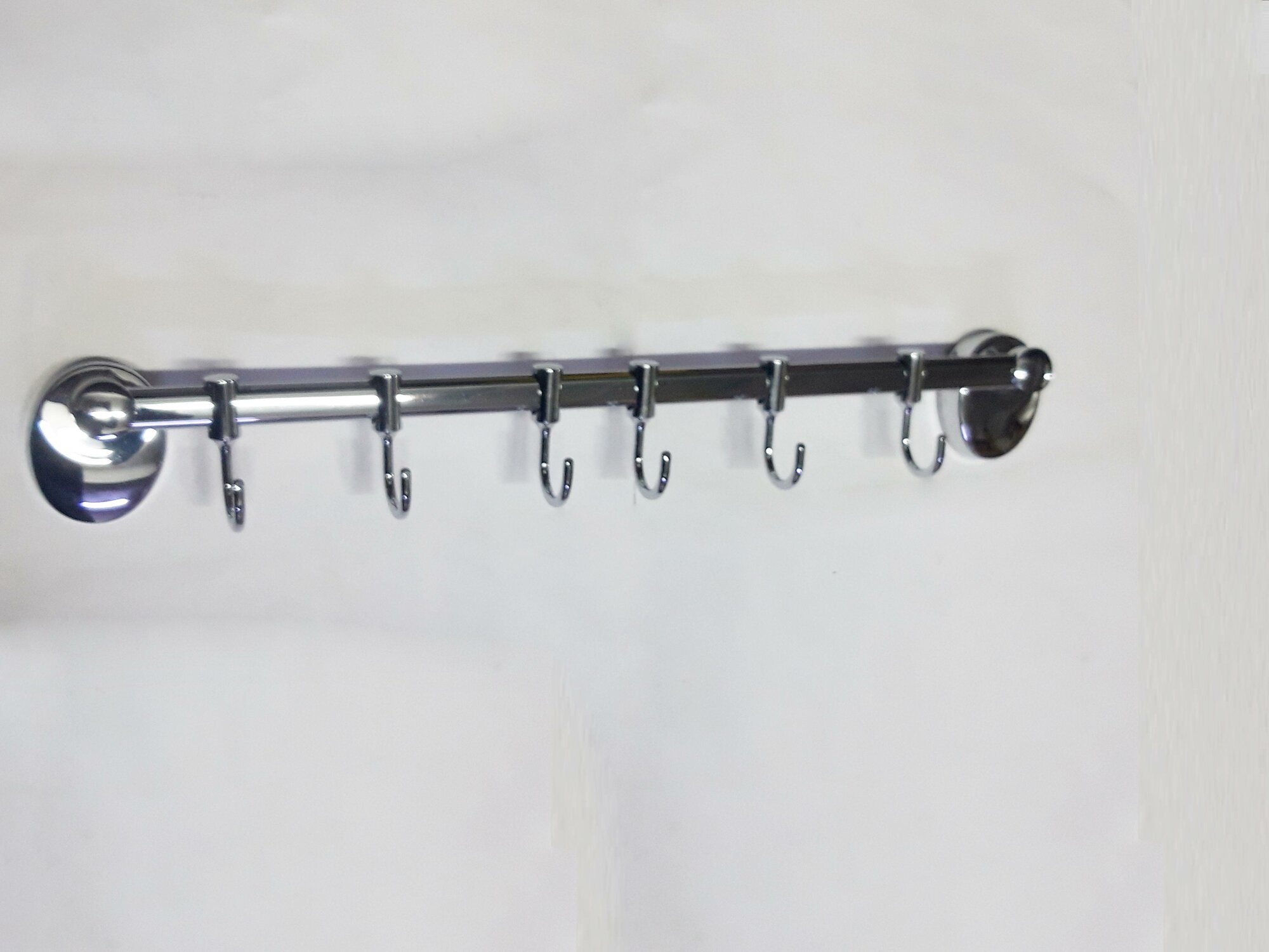 Крючки для ванной комнаты Haiba HB1615-6 6 крючков с держателем хром