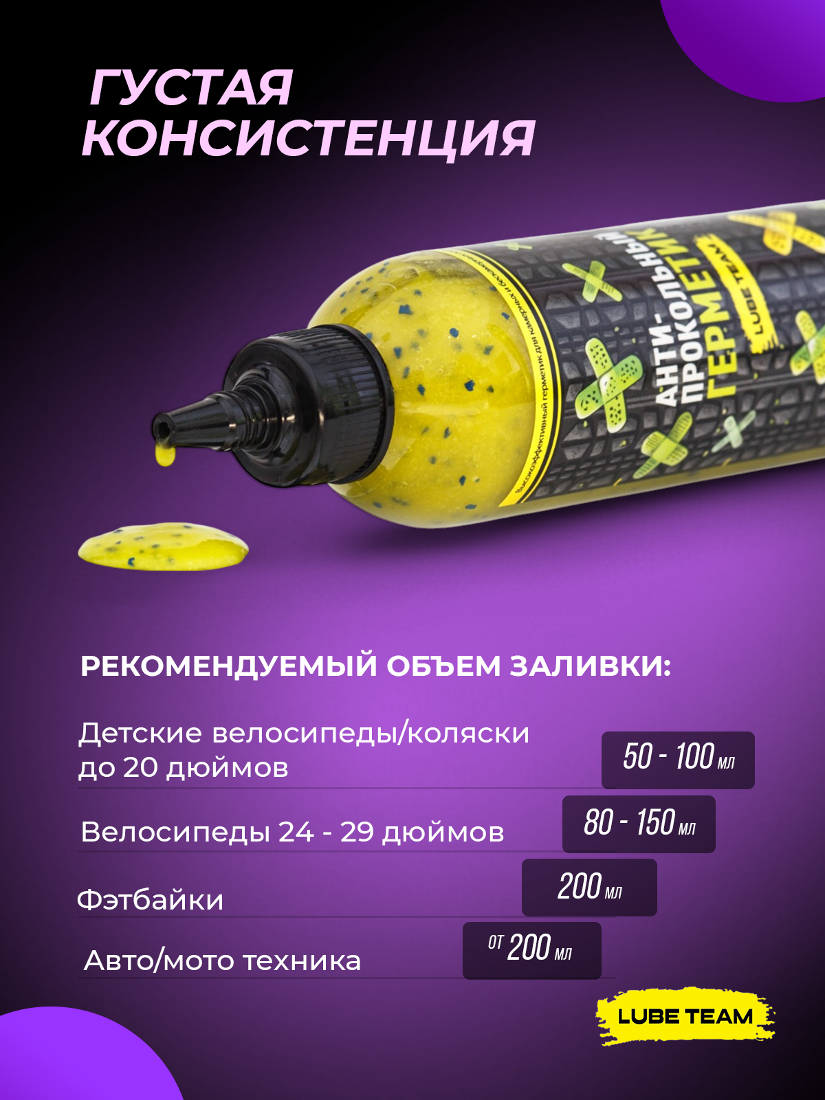 Антипрокольный герметик 400 мл для камерных и бескамерных покрышек велосипеда — фото 1