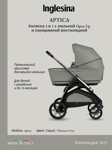Изображение товара Коляска 2 в 1 Inglesina Aptica Platinum Grey