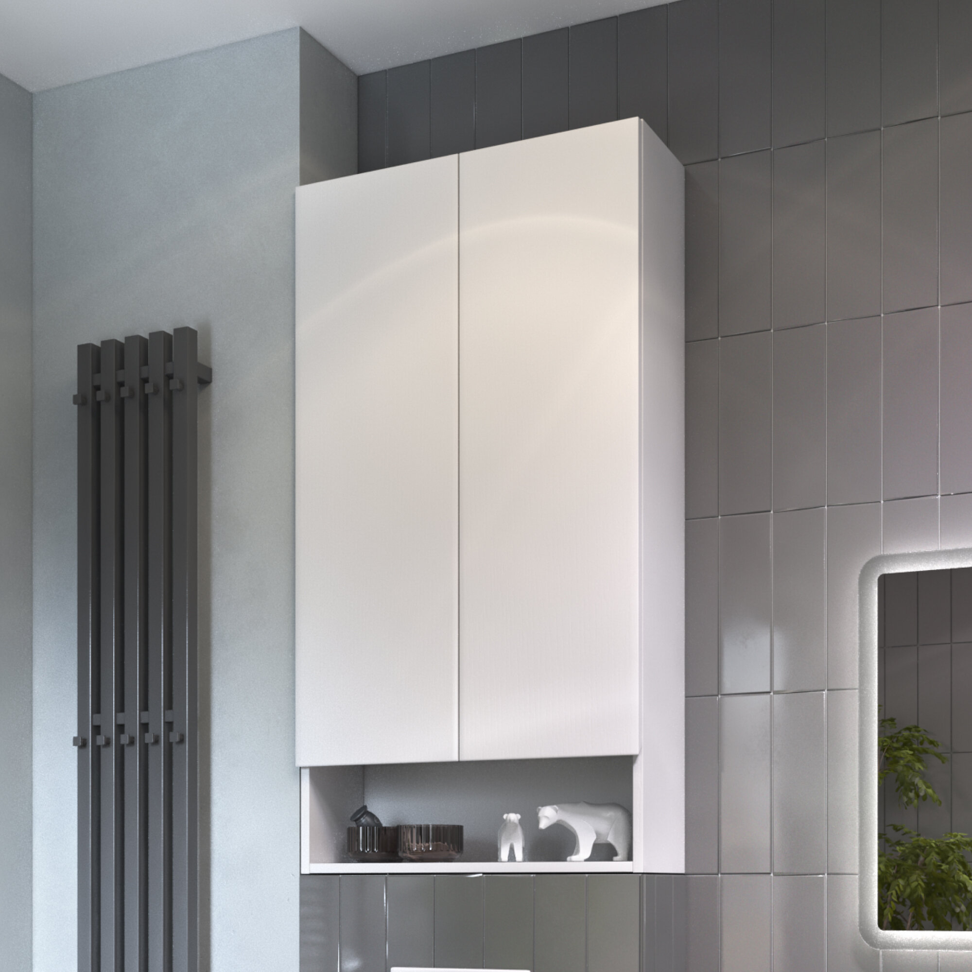 Шкаф навесной с нишей 60 см белый