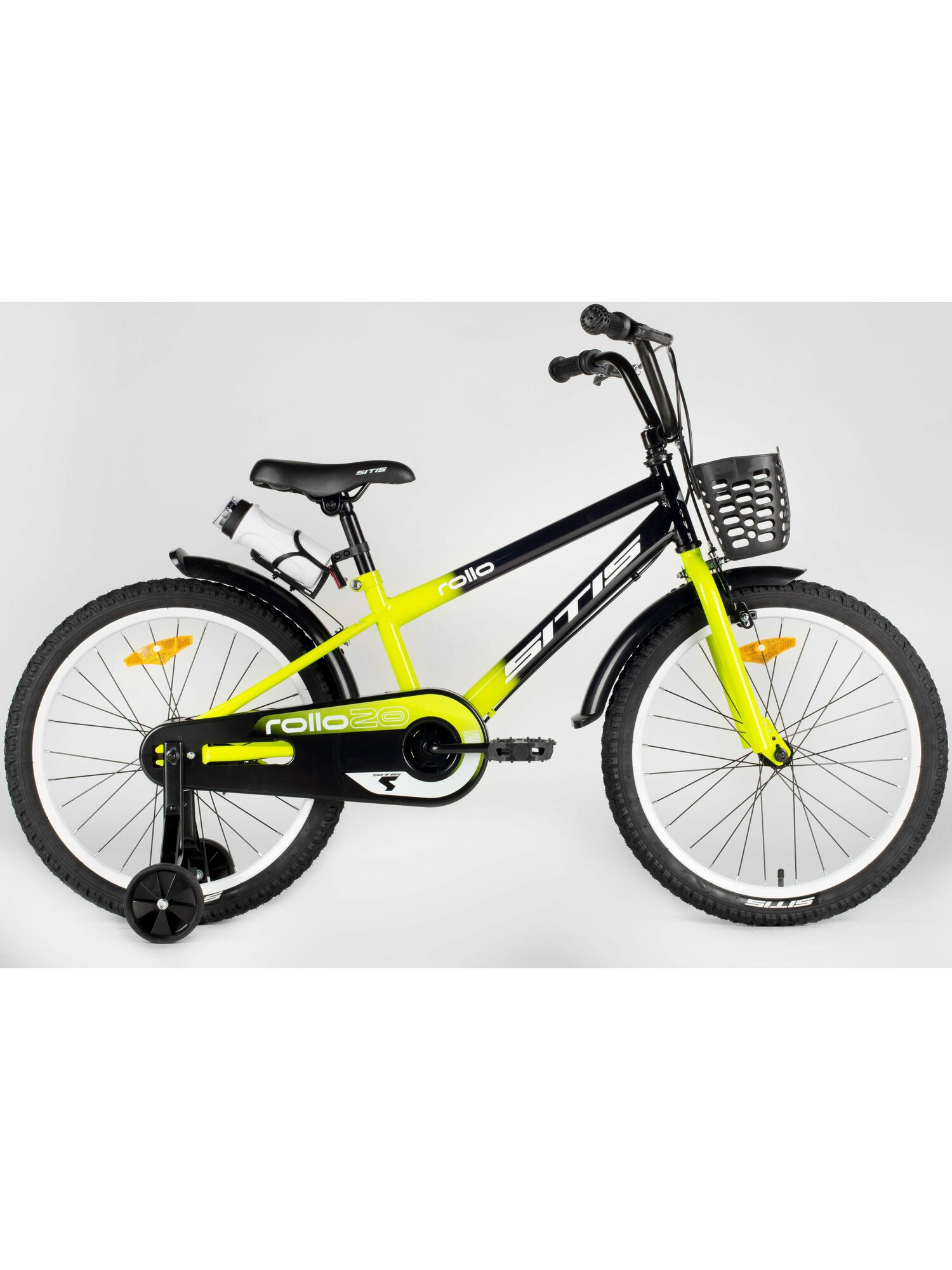 SITIS ROLLO 20 (2025) Orange-Black/оранжевый-черный, для детей на рост 120-135 см, стальная рама, барабанный тормоз, жёсткая вилка, без скоростей