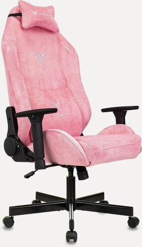 Изображение товара Кресло игровое Knight N1 Fabric розовый Velvet 36 с подголов. крестовина металл