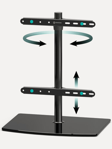 Изображение товара Подставка для телевизора 32"-75" ONKRON PT3 настольная, до 40 кг, поворот 120°, черная