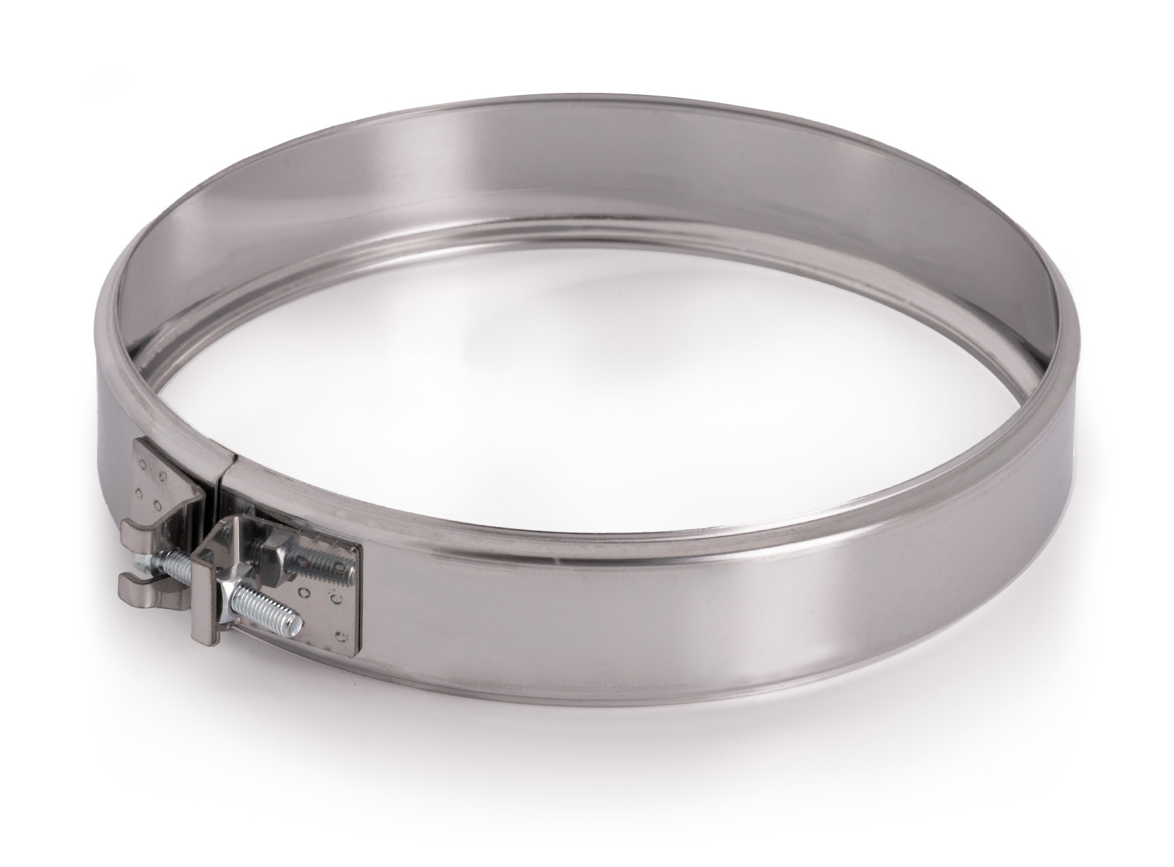 Хомут обжимной Сталь Мастер для дымохода из нержавеющей стали толщиной 0.5мм серебристый диаметр 150мм / строительство и ремонт