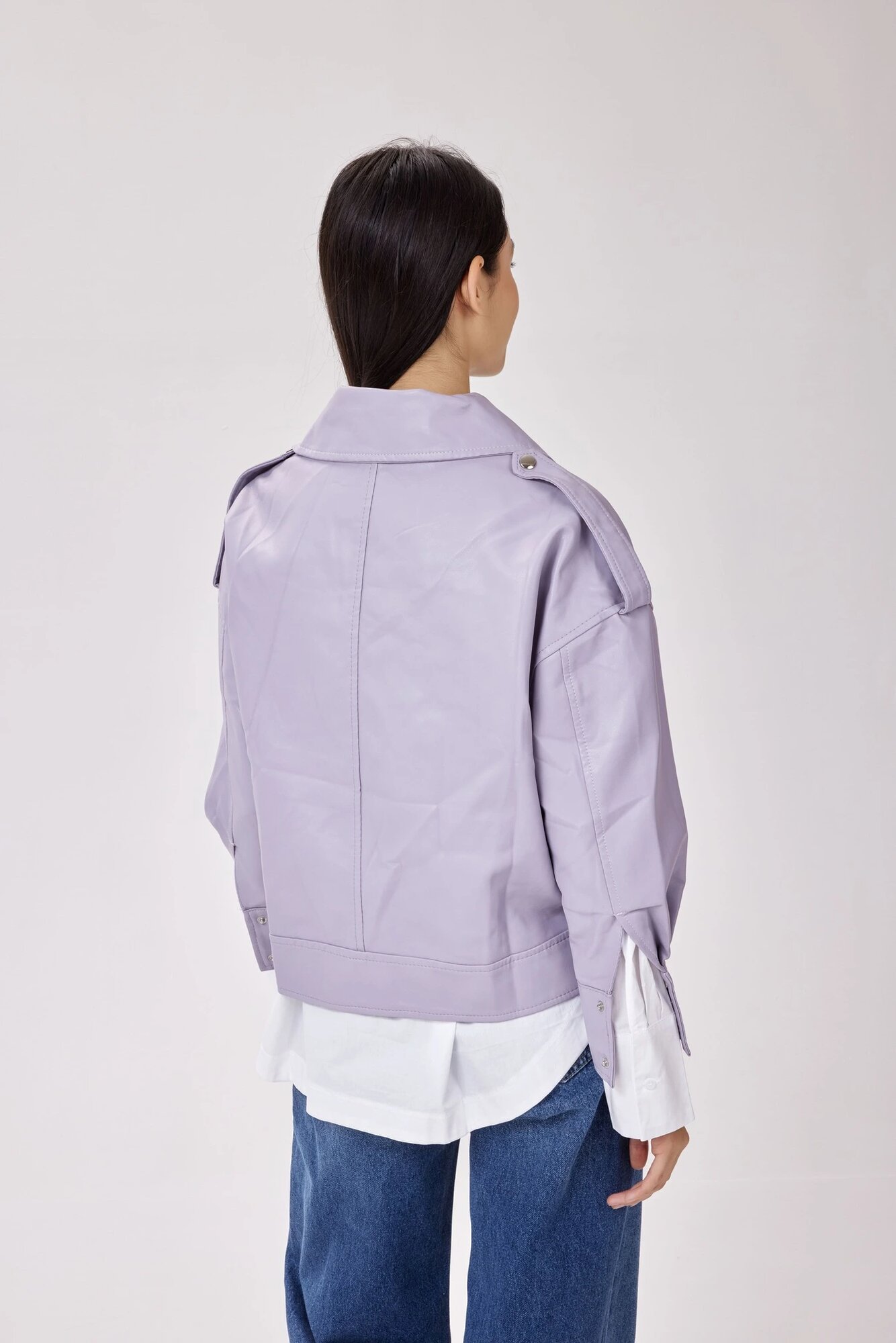 Куртка кожаная Selfie, размер M, фиолетовый — фото 1