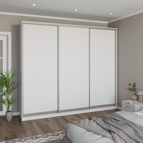 Изображение товара Шкаф купе для одежды "MELIA" белый без зеркал 270 х 58 х 230 см (ШхГхВ)