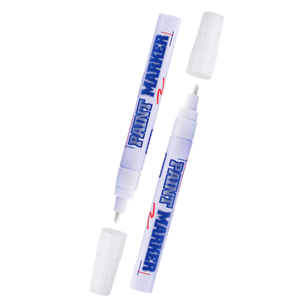 Маркер-краска 12 шт MunHwa нитро-основа, 4мм, цвет белый для строительных работ — фото 1