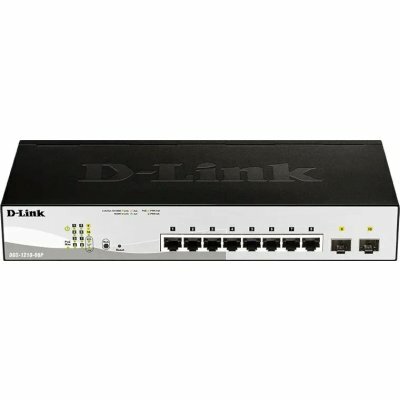 Коммутатор DGS-1210-08P/G3A Настраиваемый, стоечный, настольный, порты 10/100/1000BASE-T 8 шт, SFP 2 шт, PoE, Web-интерфейс, таблица МАС 8K, DGS-1210-08P/G3A