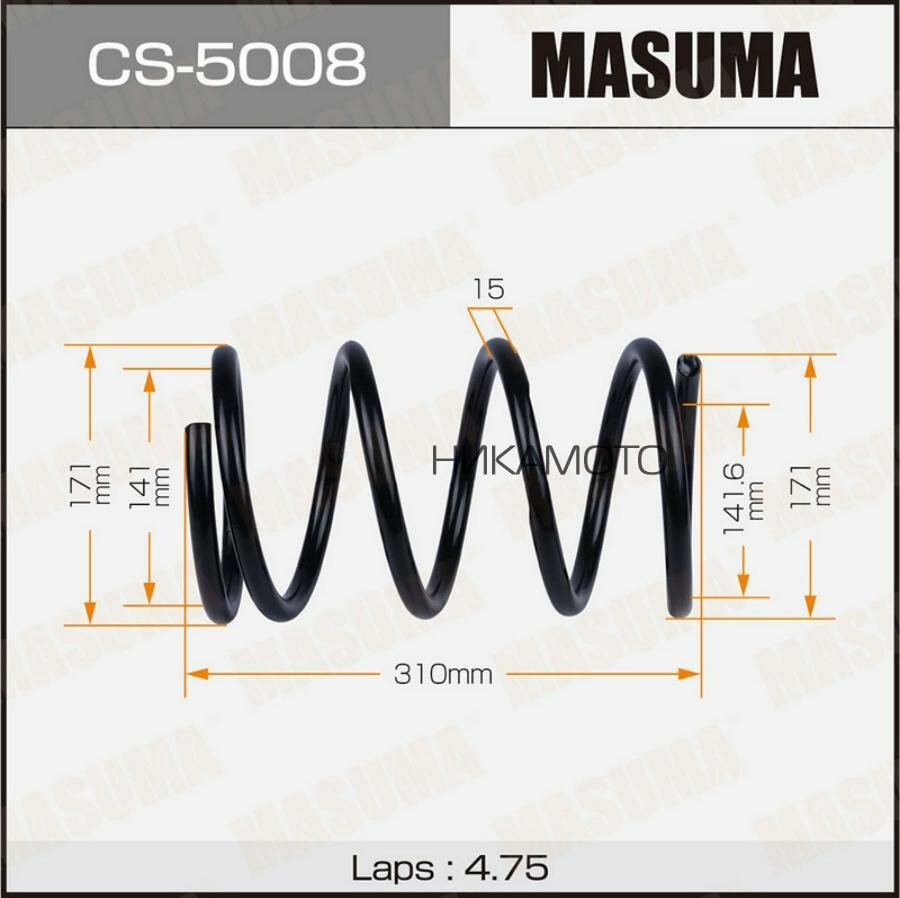 MASUMA CS5008 Пружина подвески HONDA CR-V 02- перед.