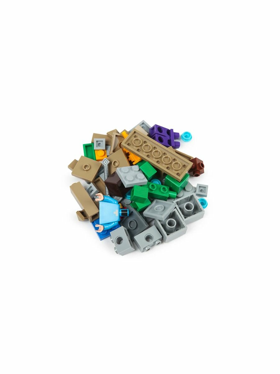 Конструктор Minecraft Капельная пещера Дрипстоун, 45 деталей, фигурки: Стив, Крипер и Аксолотль — фото 1