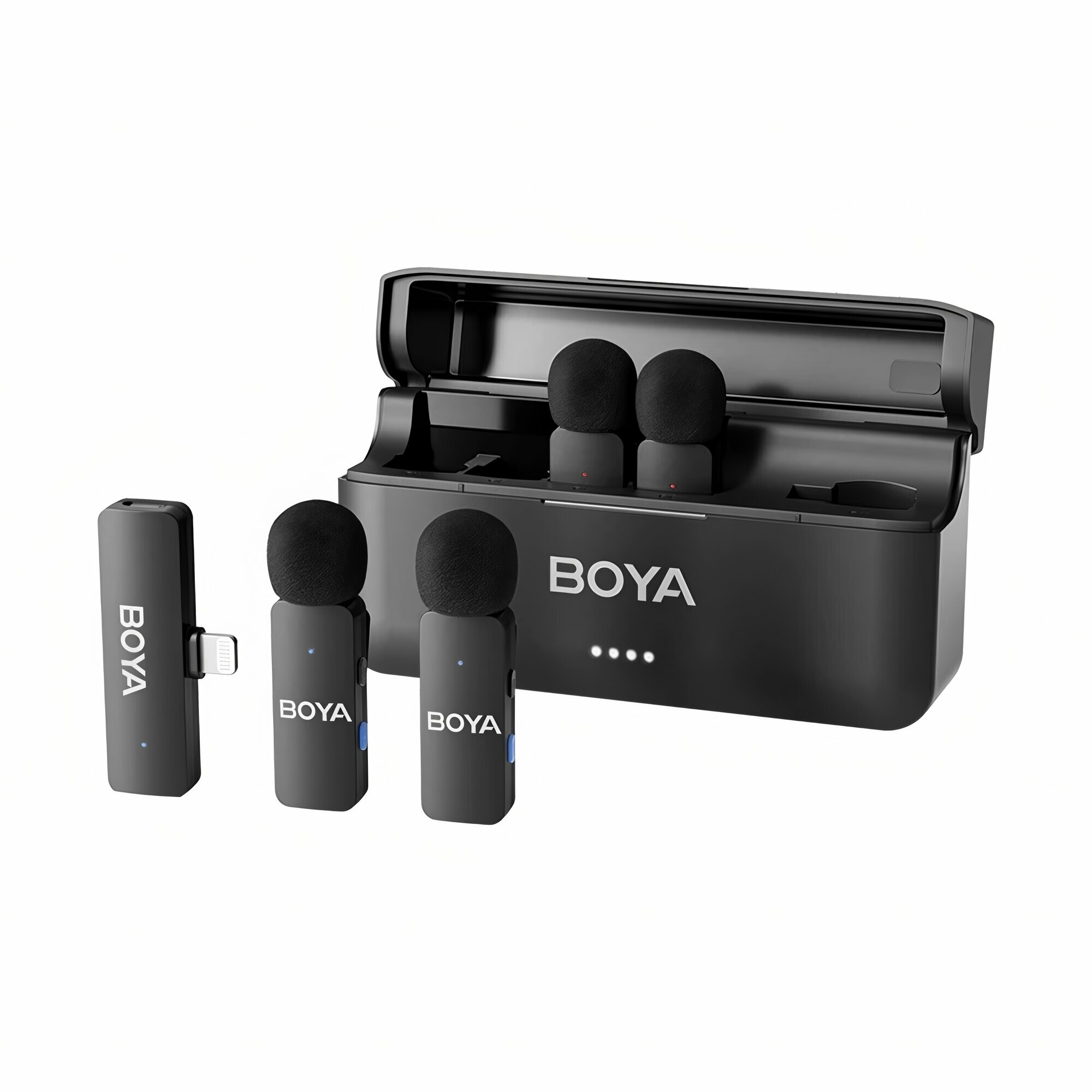 Мини-беспроводная радиосистема BOYA V4, 4 канала, Lightning, черный