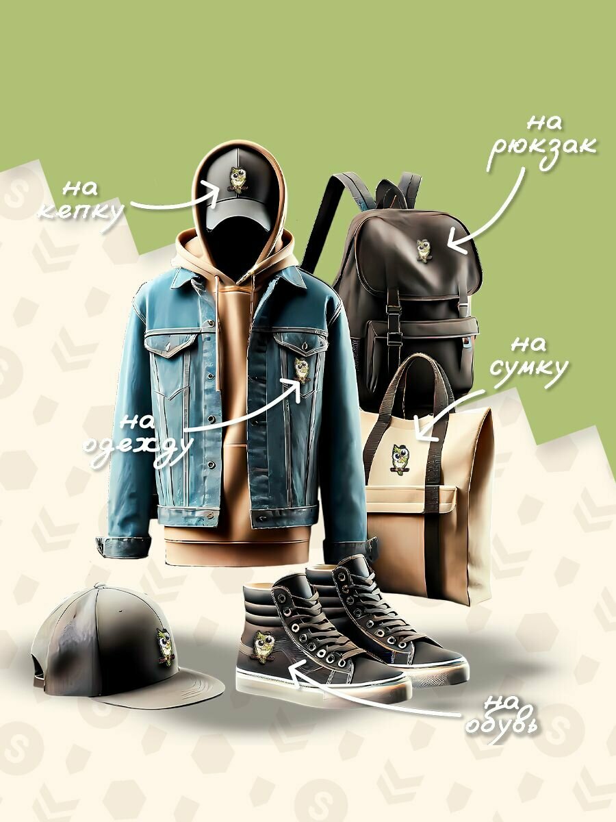 Shevrons Нашивка на одежду, патч, на термоплёнке "Попугай" 7,5х5 см — фото 1