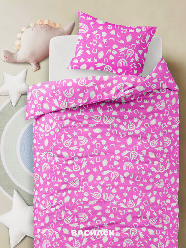 Изображение товара Детское постельное белье Василек юниор, Поплин, хлопок 100%, Волшебный единорог