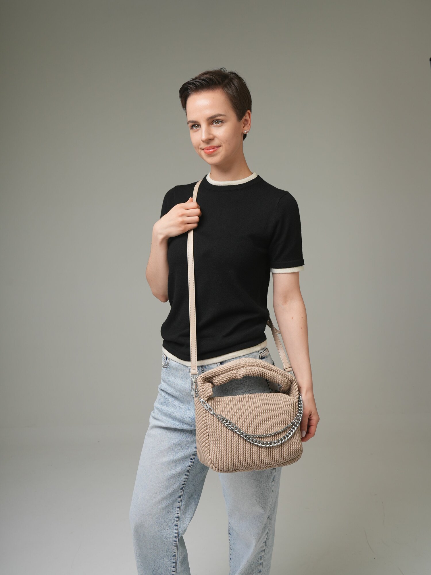 Сумка хобо kari, бежевый — фото 1