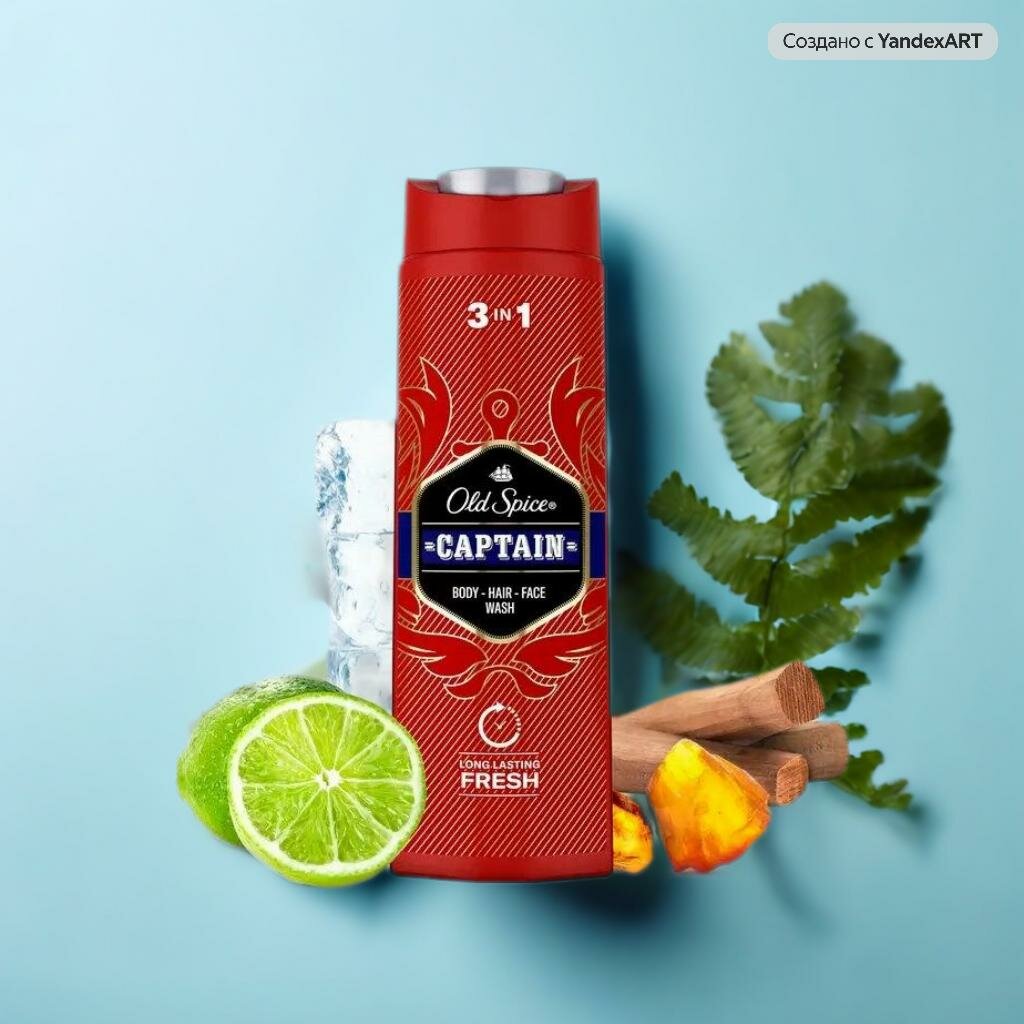 Шампунь-гель Old Spice Captain 3в1, для волос, тела и лица, унисекс, 400мл