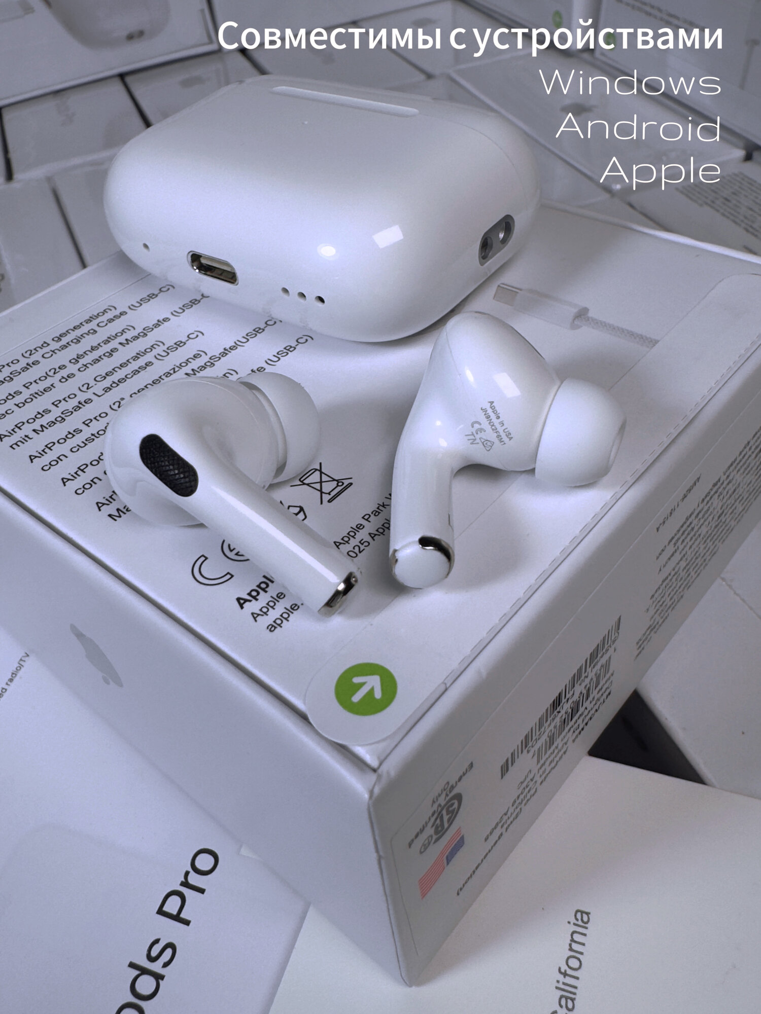 Наушники беспроводные, AirPods Pro 2 с чистым звуком, сенсорное управление — фото 1