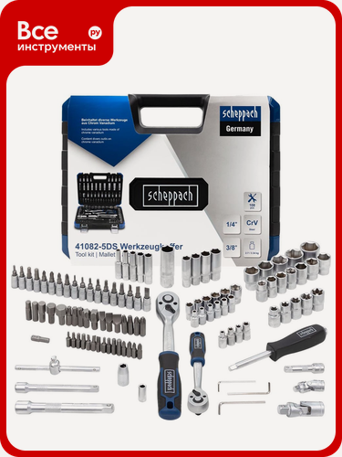 Изображение товара Набор инструментов Scheppach 1/4", 3/8", 108 предметов Sch-41082-5DS(60771)