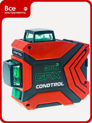 Изображение товара Лазерный нивелир Condtrol GFX360-3 1-2-222, 360‑градусный горизонтальный лазер, зеленый луч, защита