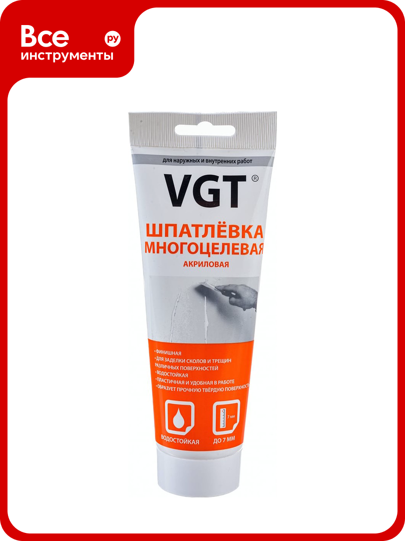 Многоцелевая акриловая шпаклевка для наружных и внутренних работ VGT 0.33 кг 11606599