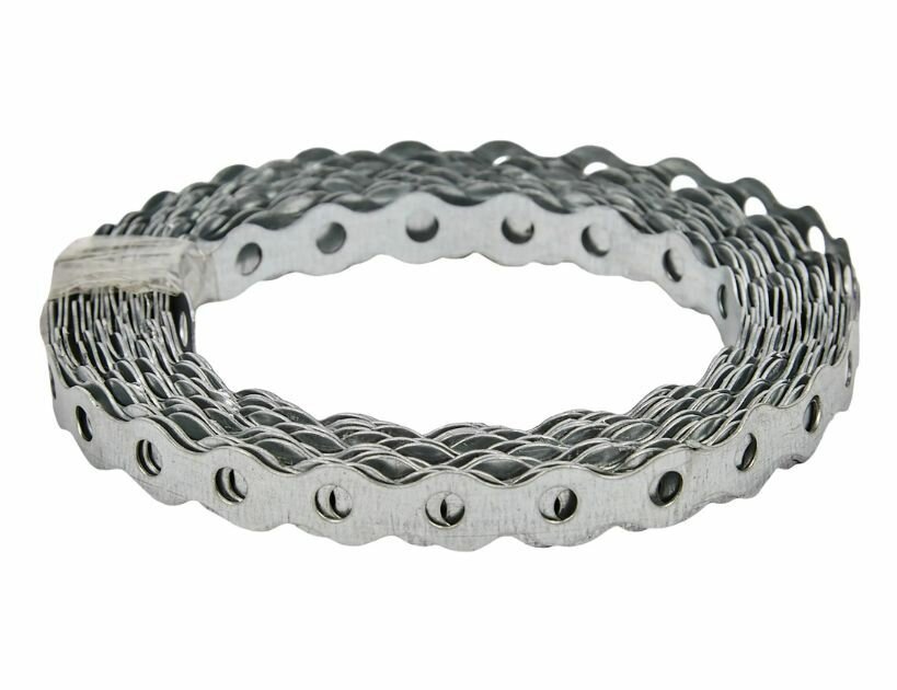 Перфорированная лента волна LV 12x0.75 5 м оцинкованная сталь цвет серебро