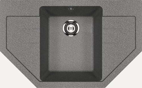 Изображение товара Мойка кухонная Ulgran U-609 -309 угловая, 79x49, мойка для кухни, с крылом, серая, трапеция, матовая