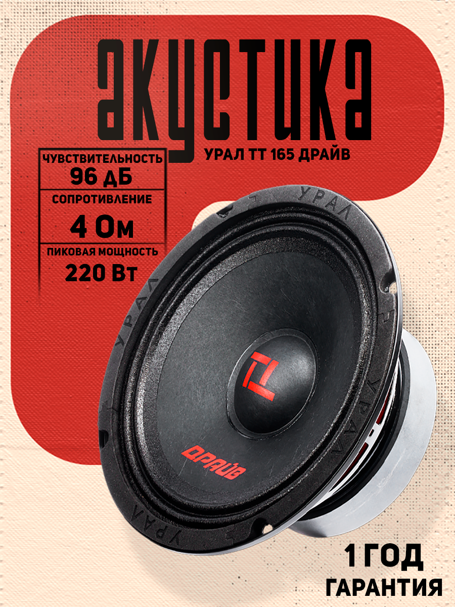 УРАЛ ТТ-165 ДРАЙВ автомобильные колонки, 16.5 см, 4 Ом, 110-220 Вт, 97 дБ