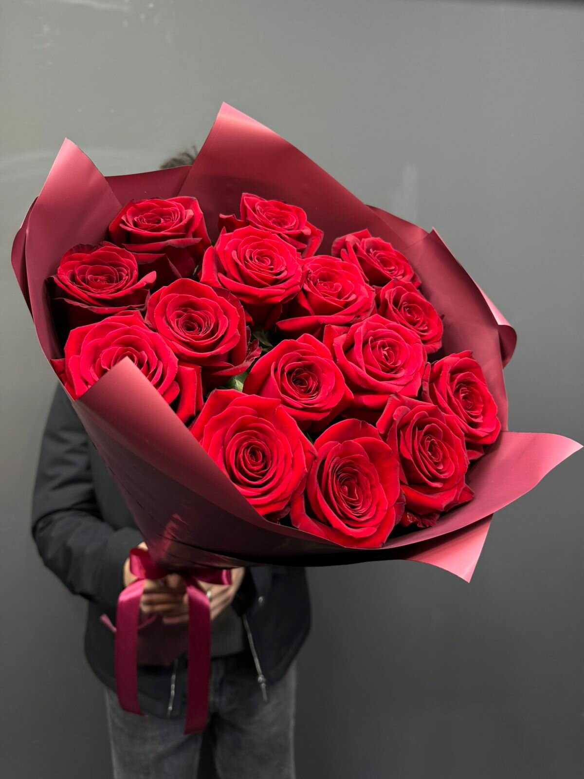 Букет из 15 Высоких Роз 100 см | Гигантские Розы | Длинные Розы | Доставка цветов