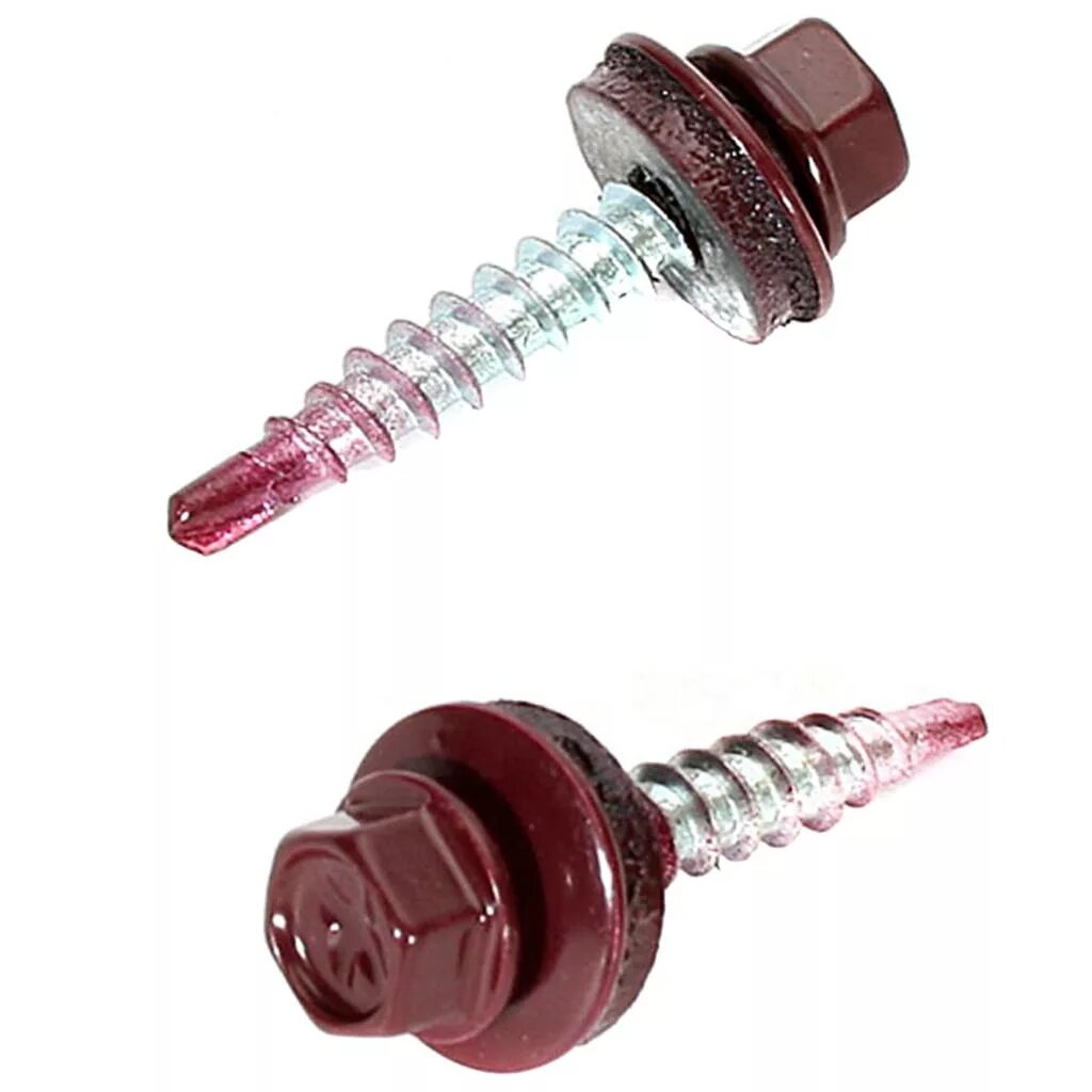 Саморез Кровельный Темно-Бордовый 48 x 28мм RAL 3005 (50 шт)