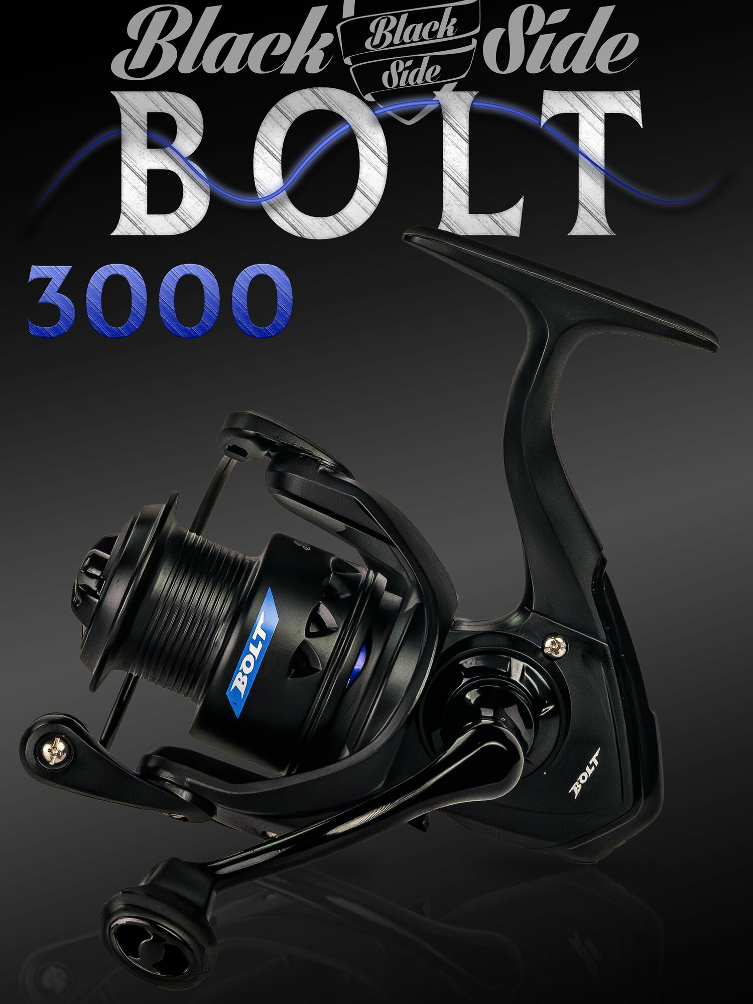 Катушка для спиннинга Black Side BOLT 3000FD (3+1 подш.), катушка для удочки, фидера, рыболовная
