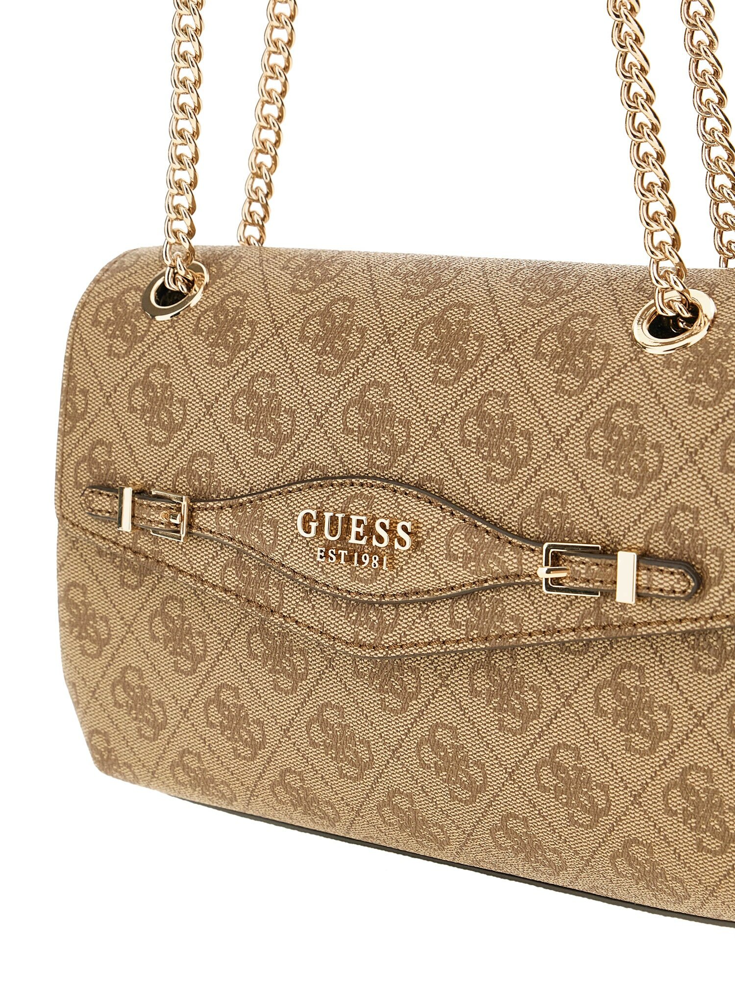 Сумка GUESS, фактура зернистая, бежевый — фото 1