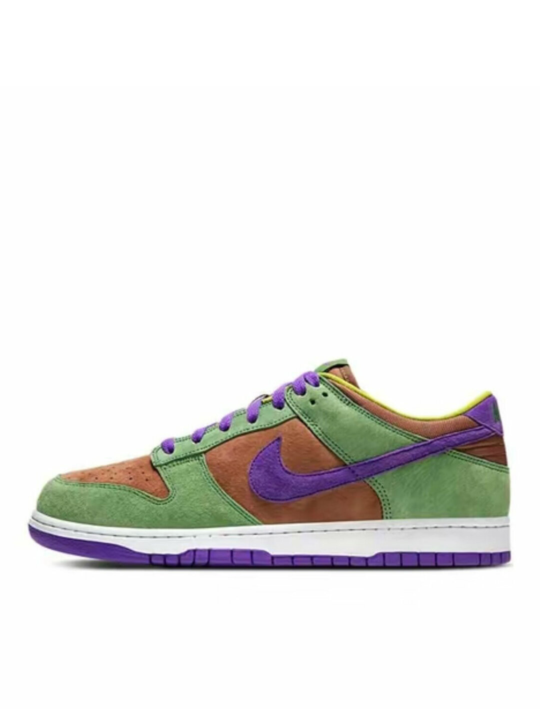 Кроссовки NIKE Dunk, полнота F (EU)/ на среднюю стопу, размер 6US 5.5UK 38.5EU 37.5RU 24CM, зеленый, фиолетовый, мультиколор, коричневый